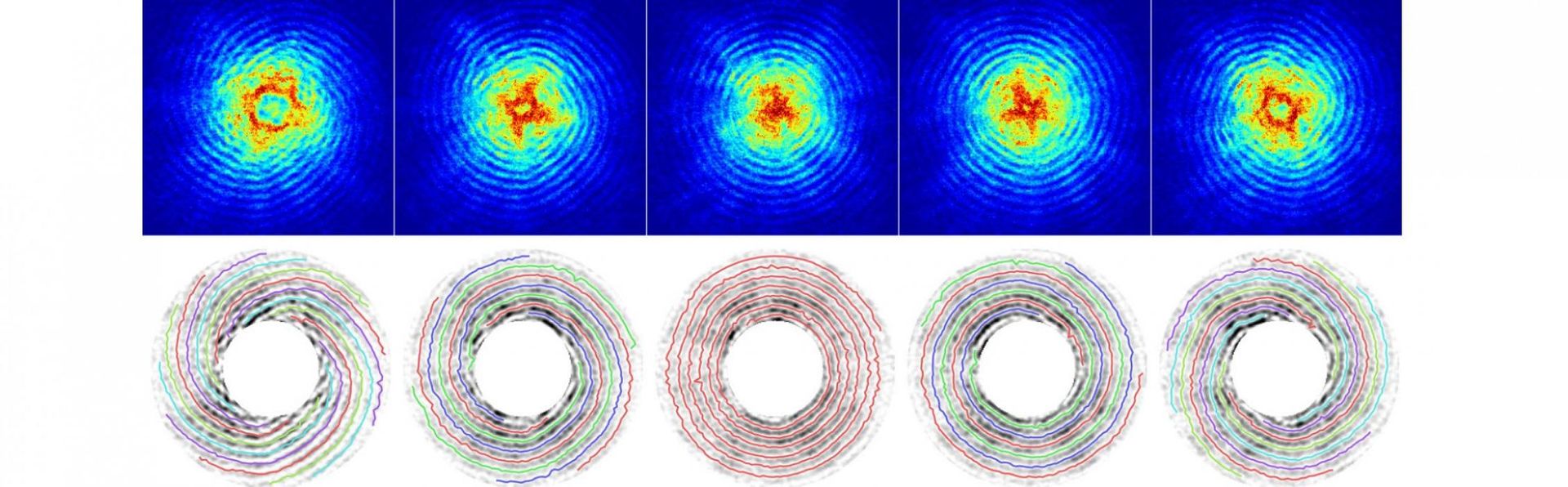 Photo of spiral interference pattern