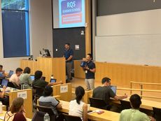 RQS Student-Postdoc Council member Cheng Ju (Jacob) Lin introduces Steve White (UC Irvine)