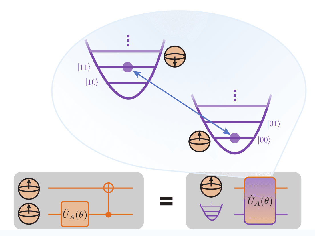 Utilizing bosonic modes in a trapped-ion system for quantum simulation